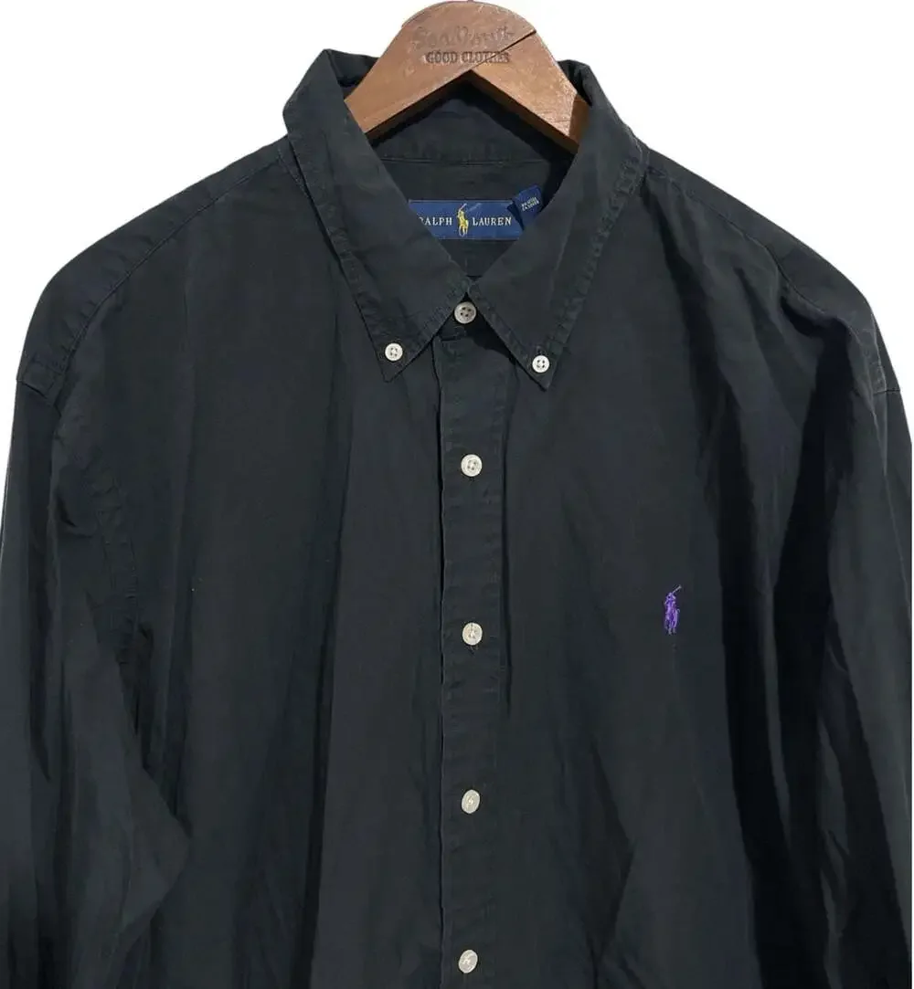 Ralph Lauren Black Cotton Big Pony Polo Shirt Size XXL